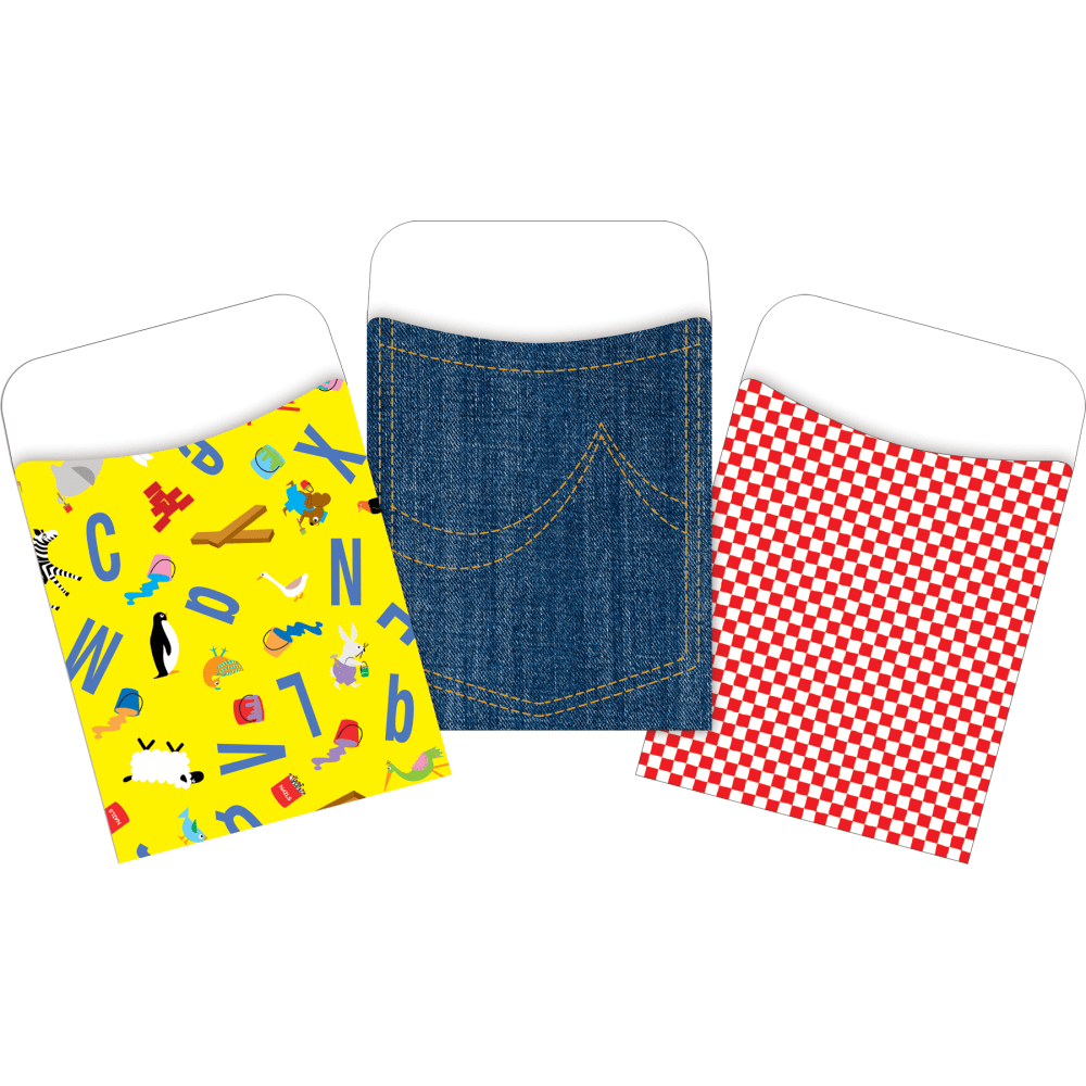 Barker Creek Peel & Stick Library Pockets, 3-1/2in x 5-1/8in, Party Pack, Set Of 90 Pockets MPN:4066