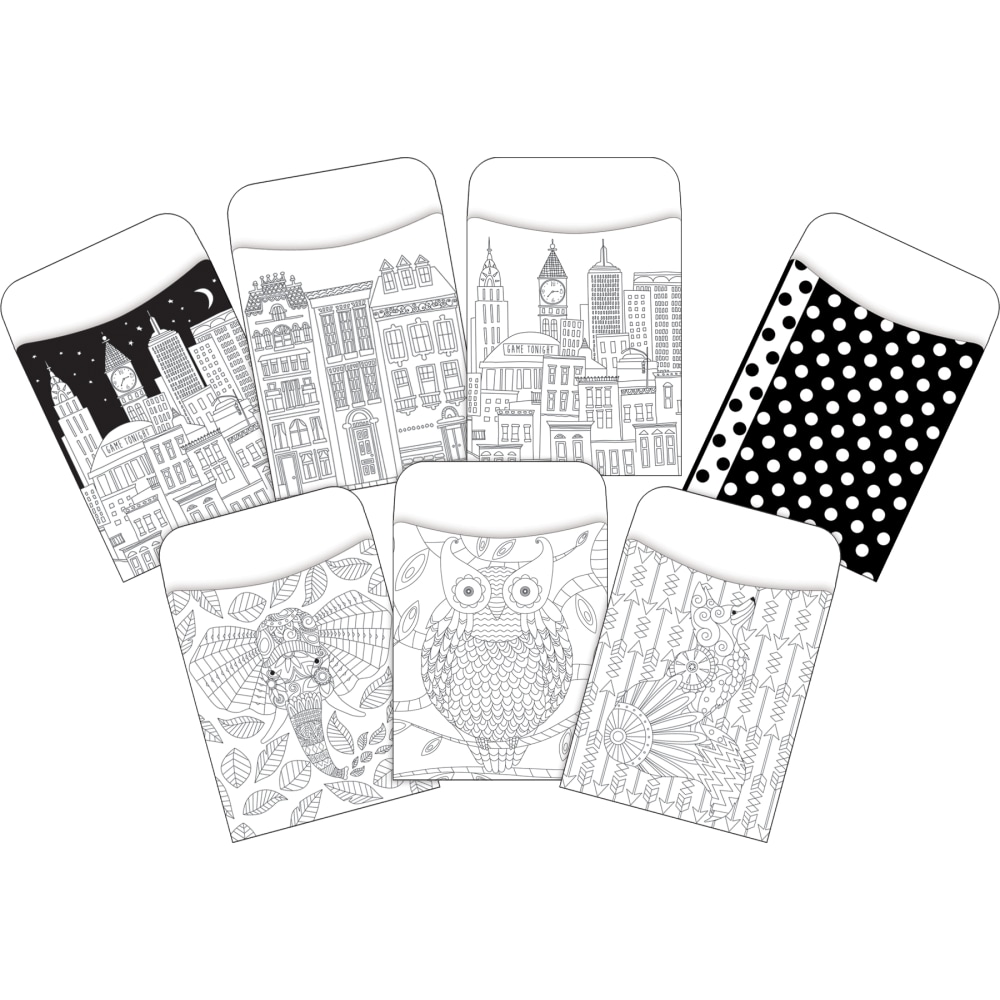 Barker Creek Peel & Stick Library Pockets, 3-1/2in x 5-1/8in, Black/White, Set Of 90 Pockets MPN:4067