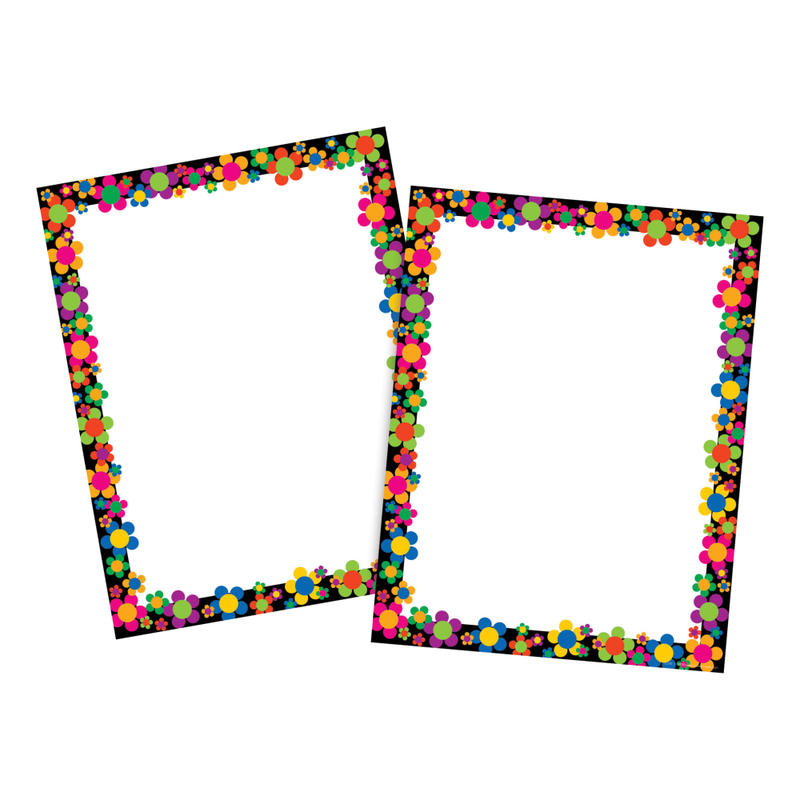 Barker Creek Computer Paper, Letter Paper Size, 60 Lb, Neon Flower Power, 100 Sheets MPN:BC3617