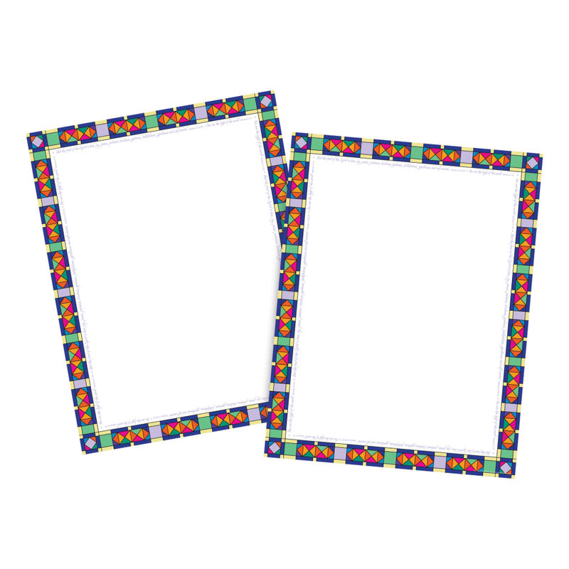 Barker Creek Computer Paper, Letter Paper Size, 60 Lb, Stained Glass, 100 Sheets MPN:BC3620