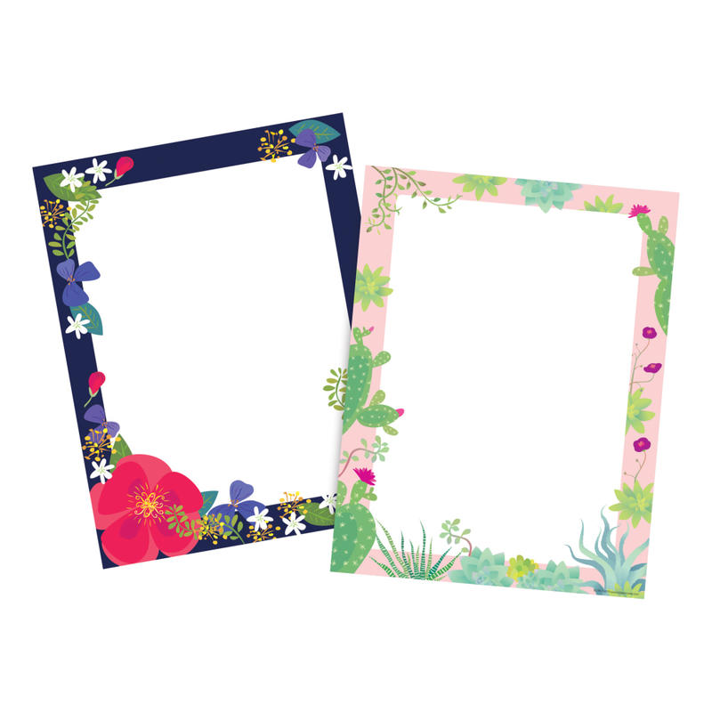 Barker Creek 2-Design Computer Paper, Letter Paper Size, Petals & Prickles, 100 Sheets MPN:BC3882