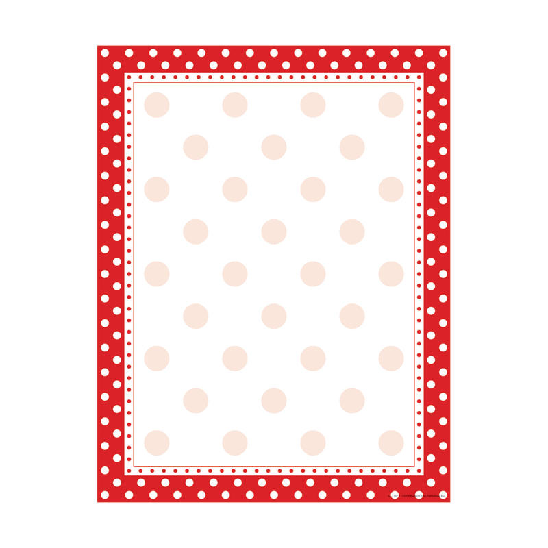 Barker Creek Computer Paper, 8 1/2in x 11in, Red-And-White Dot, Pack Of 50 Sheets MPN:LL716