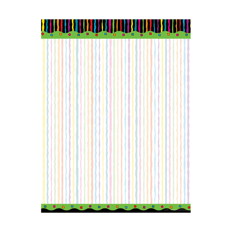 Barker Creek Computer Paper, 8 1/2in x 11in, Neon Stripe, Pack Of 50 Sheets MPN:LL719
