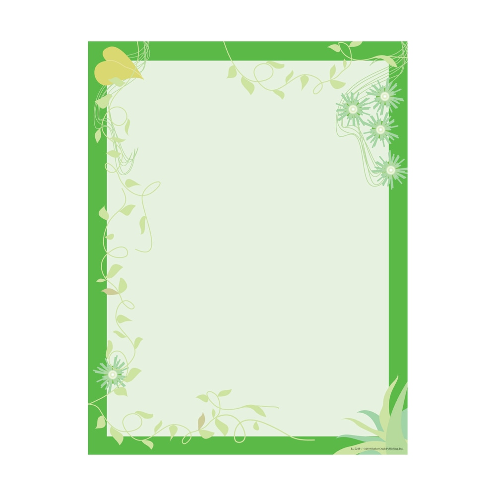 Barker Creek Computer Paper, 8 1/2in x 11in, Go Green, Pack Of 50 Sheets MPN:LL724