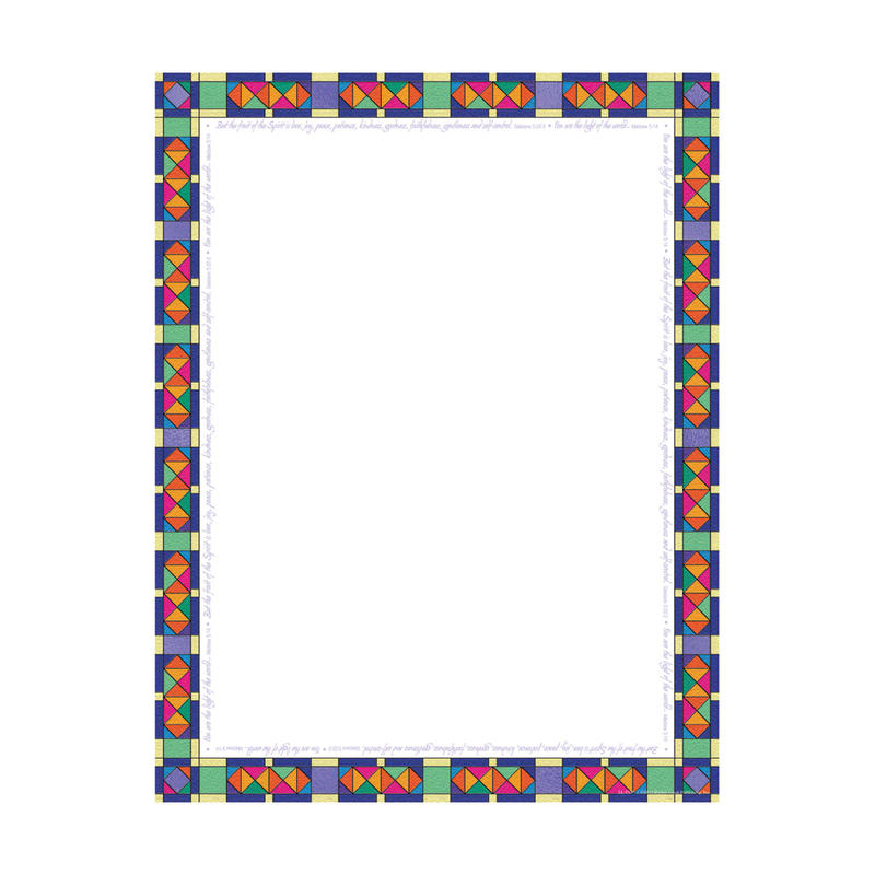 Barker Creek Computer Paper, 8 1/2in x 11in, Stained Glass, Pack Of 50 Sheets MPN:LL735