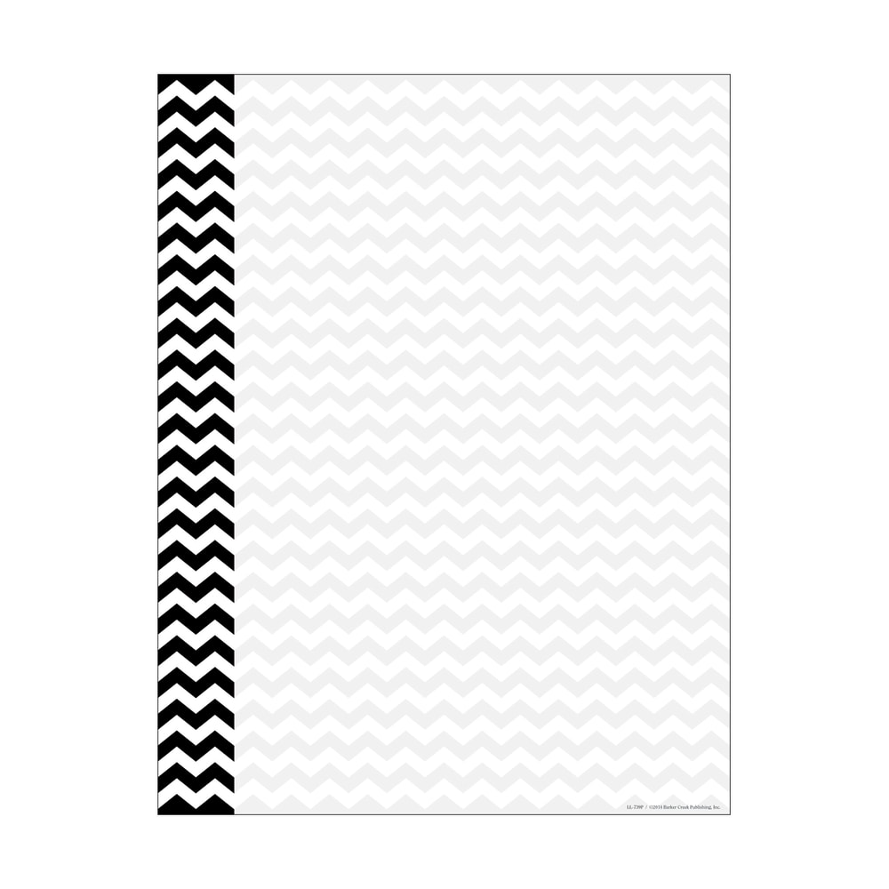 Barker Creek Computer Paper, 8 1/2in x 11in, Black Chevron, Pack Of 50 Sheets MPN:LL739