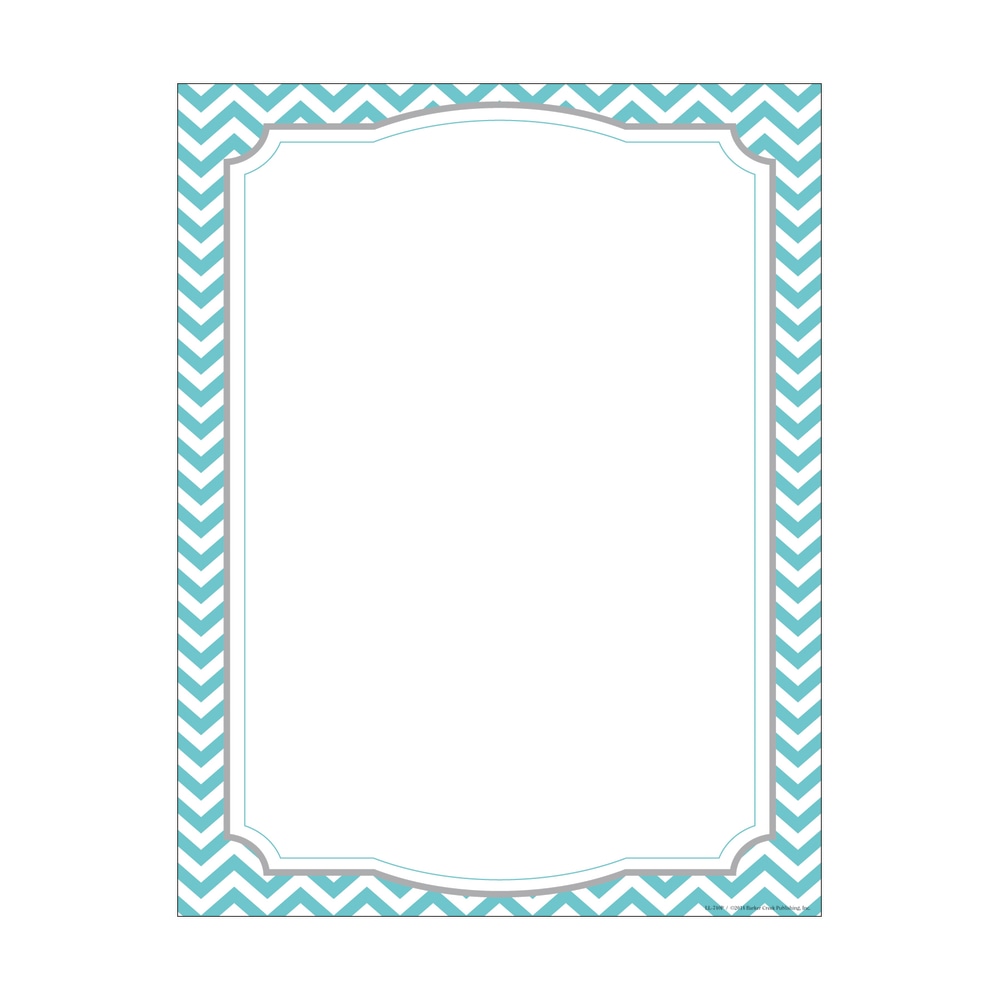 Barker Creek Computer Paper, 8 1/2in x 11in, Turquoise Chevron, Pack Of 50 Sheets MPN:LL740