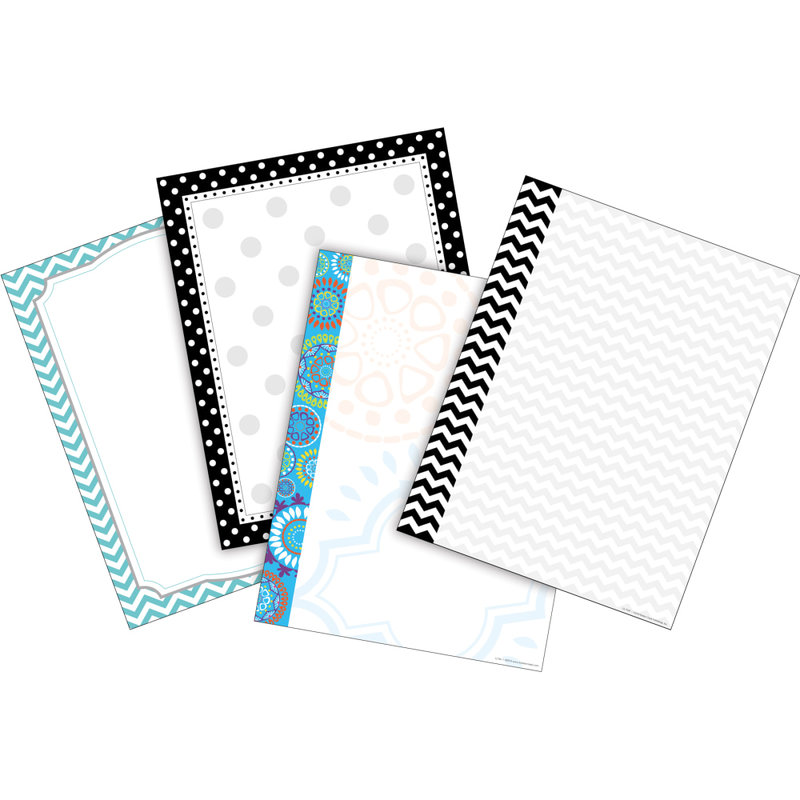 Barker Creek Paper Set, 8 1/2in x 11in, Chevron & Dots, Pack Of 200 Sheets MPN:SS0756