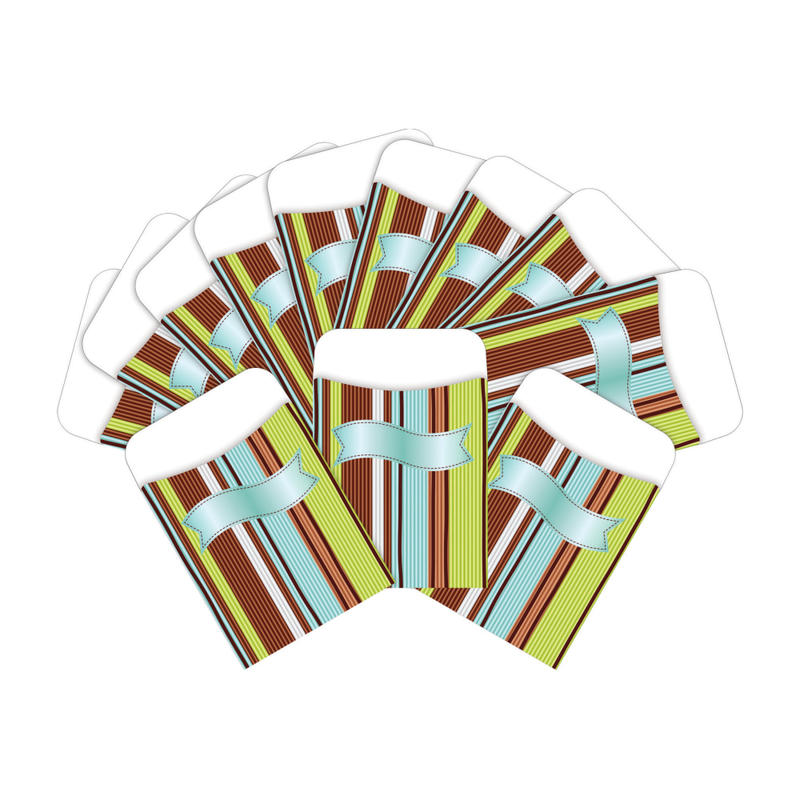 Barker Creek Peel & Stick Library Pockets, 3in x 5in, Ribbon by the Yard, Pack Of 60 Pockets MPN:BC3835