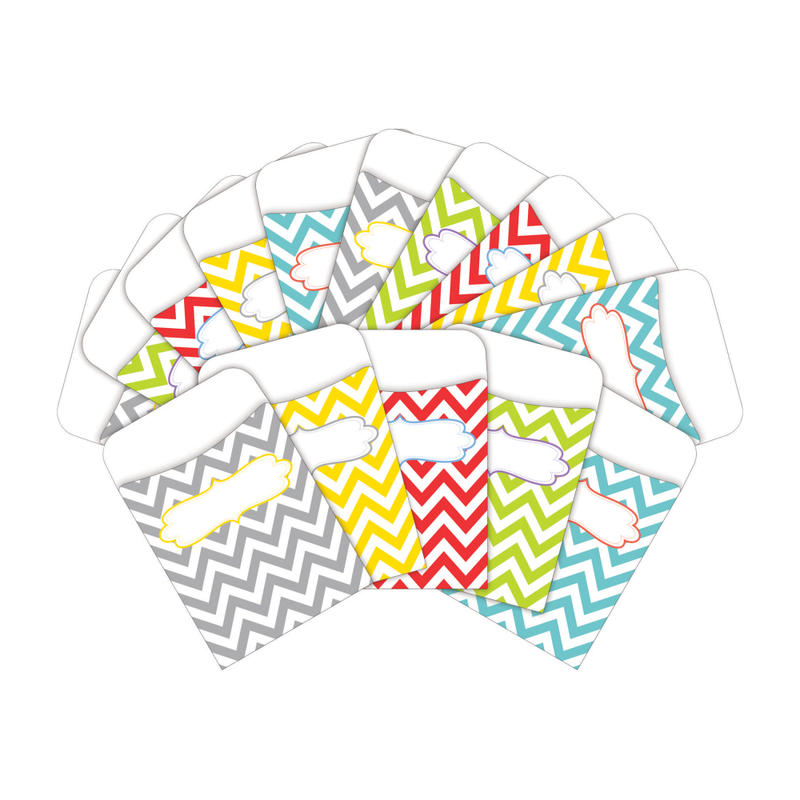 Barker Creek Peel & Stick Library Pockets, 3in x 5in, Beautiful Chevron, Pack Of 60 Pockets MPN:BC3836