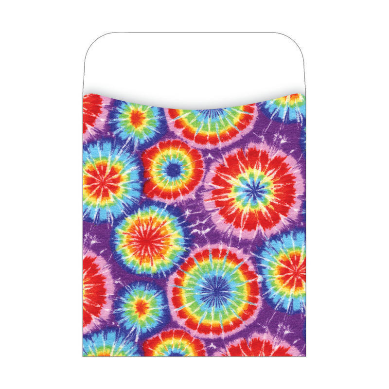 Barker Creek Peel & Stick Library Pockets, 3 1/2in x 5 1/8in, Tie-Dye, Pack Of 30 MPN:LL1210