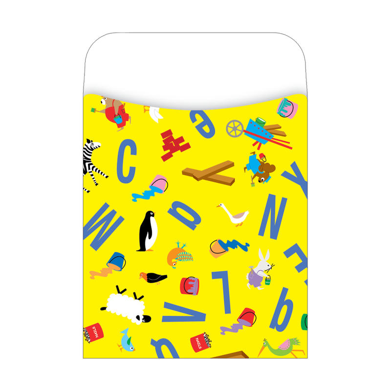 Barker Creek Library Pockets, 3 1/2in x 5 1/8in, ABC Animals, Pack Of 30 MPN:LL1222
