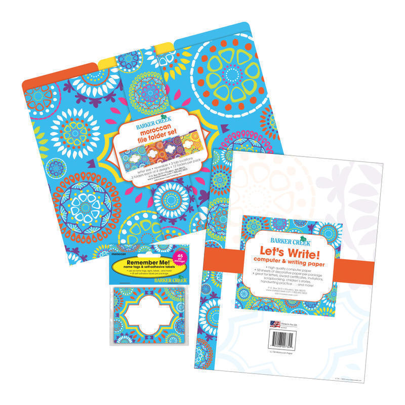 Barker Creek Multidesign Get Organized Kit, Letter Size, Moroccan MPN:BC0115