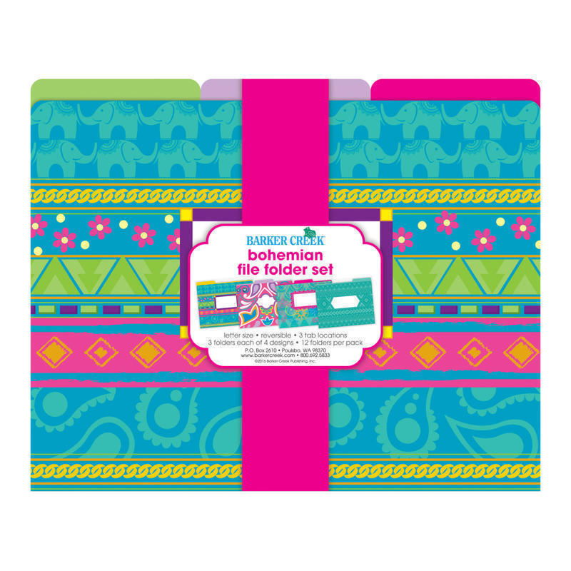 Barker Creek File Folders, Letter Size, Bohemians, Pack Of 12 MPN:BC1339