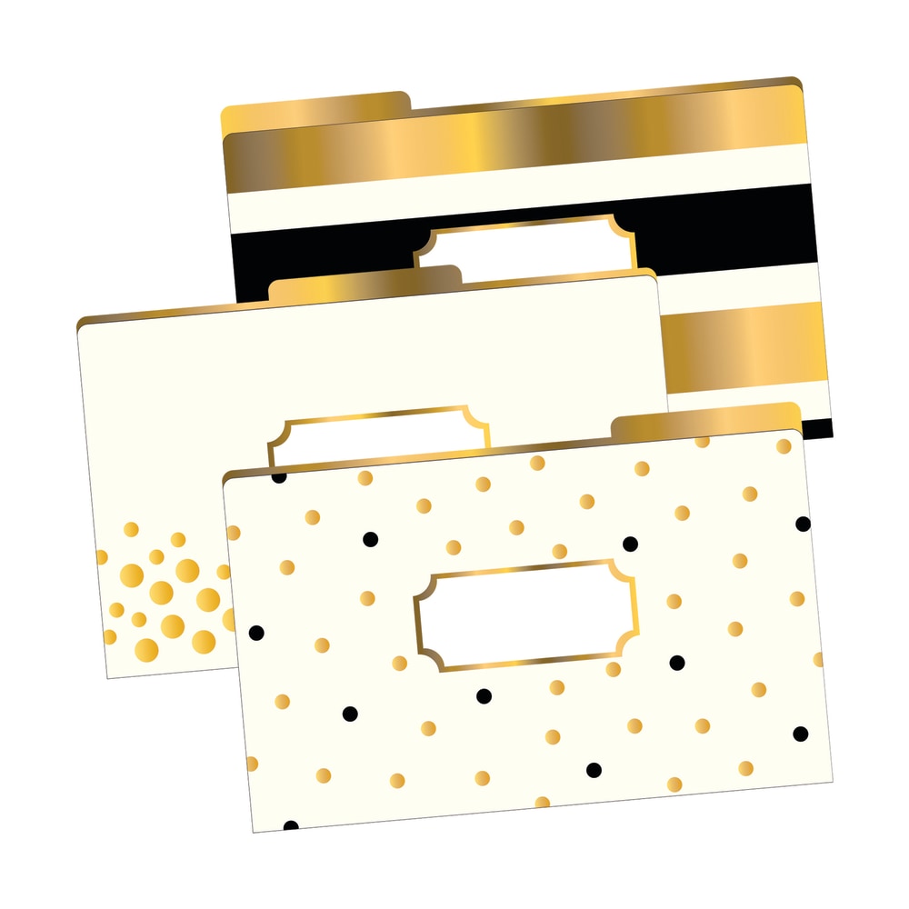 Barker Creek Tab File Folders, 8 1/2in x 14in, Legal Size, 24K Gold, Pack Of 9 MPN:BC2503