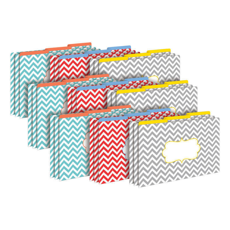 Barker Creek Tab File Folders, Legal Size, Chevron Beautiful, Pack Of 27 Folders MPN:BC3903