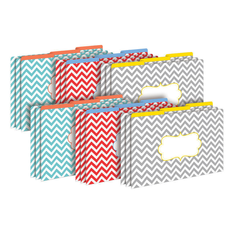 Barker Creek Tab File Folders, Legal Size, Chevron Beautiful, Pack Of 18 Folders MPN:BC3909
