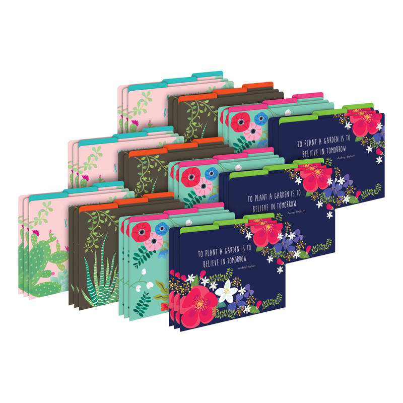 Barker Creek Tab File Folders, Letter Size, Petals & Prickles, Pack Of 36 Folders MPN:BC3912