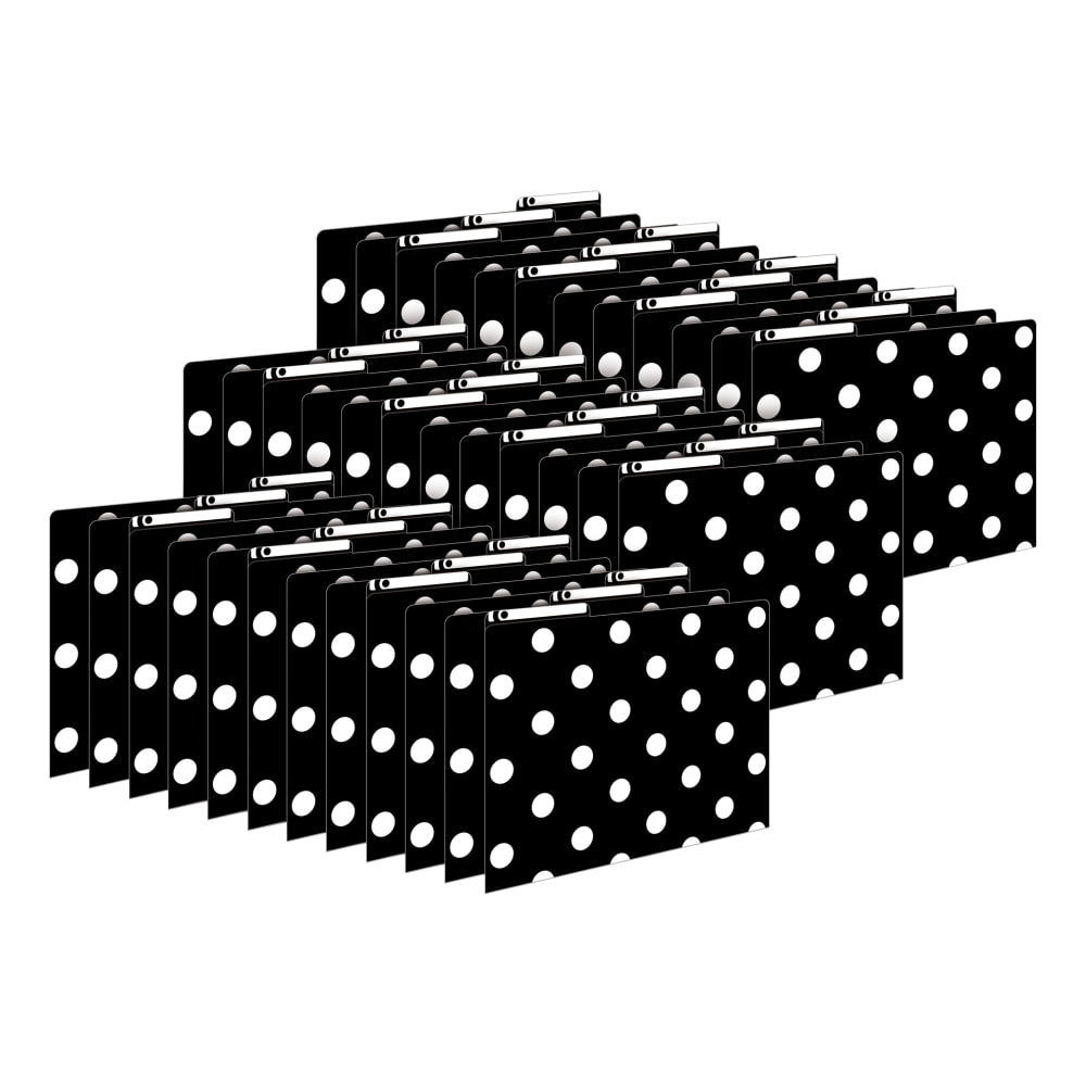 Barker Creek Tab File Folders, Letter Size, Black & White Dot, Pack Of 36 Folders MPN:BC3918