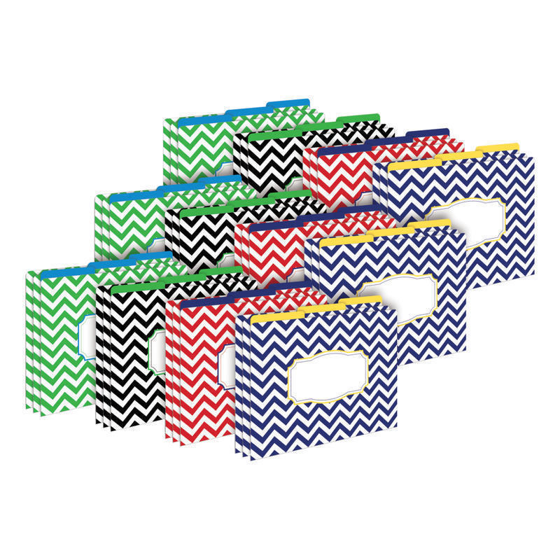 Barker Creek Tab File Folders, Letter Size, Nautical Chevron, Pack Of 36 Folders MPN:BC3931