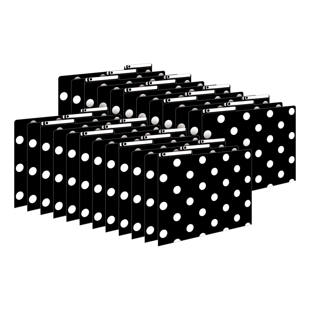 Barker Creek Tab File Folders, Letter Size, Black & White Dot, Pack Of 24 Folders MPN:BC3945