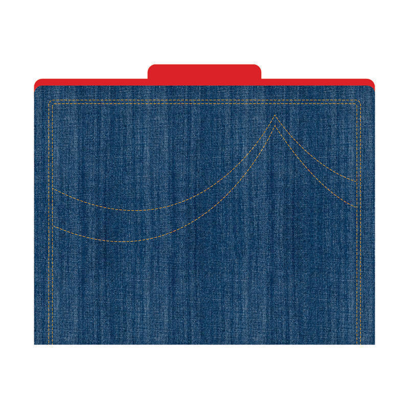 Barker Creek Tab File Folders, 8 1/2in x 11in, Letter Size, Denim, Pack Of 12 MPN:LL1302