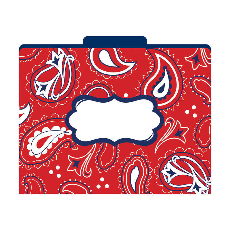 Barker Creek Tab File Folders, 8 1/2in x 11in, Letter Size, Bandana, Pack Of 12 MPN:LL1303