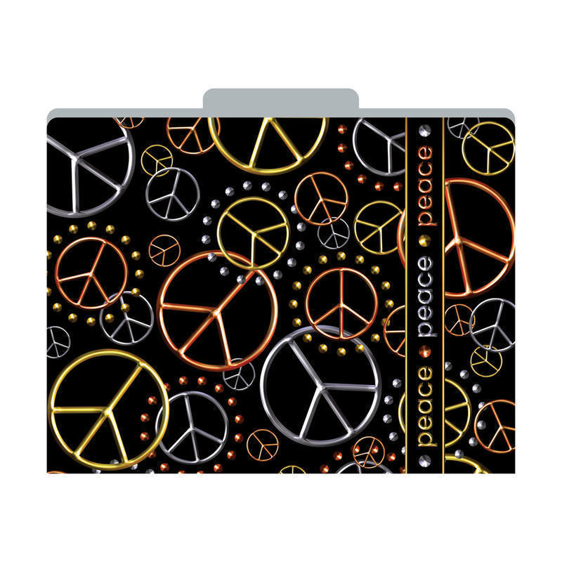 Barker Creek Tab File Folders, 8 1/2in x 11in, Letter Size, Peace, Pack Of 12 MPN:LL1328