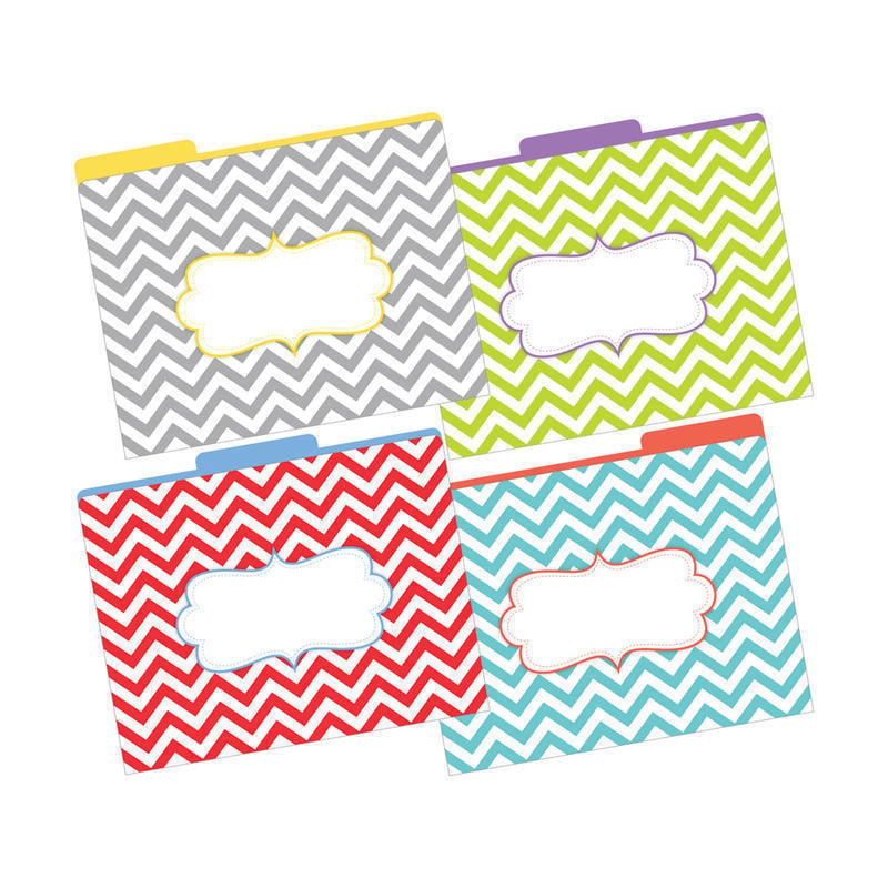 Barker Creek Tab File Folders, 8 1/2in x 11in, Letter Size, Chevron Beautiful, Pack Of 12 MPN:LL1331