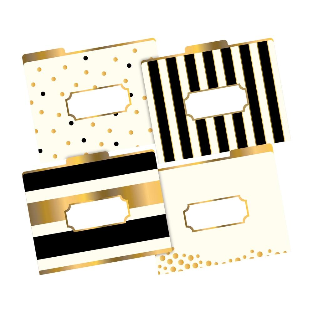 Barker Creek Tab File Folders, 8 1/2in x 11in, Letter Size, Gold, Pack Of 12 MPN:LL1337