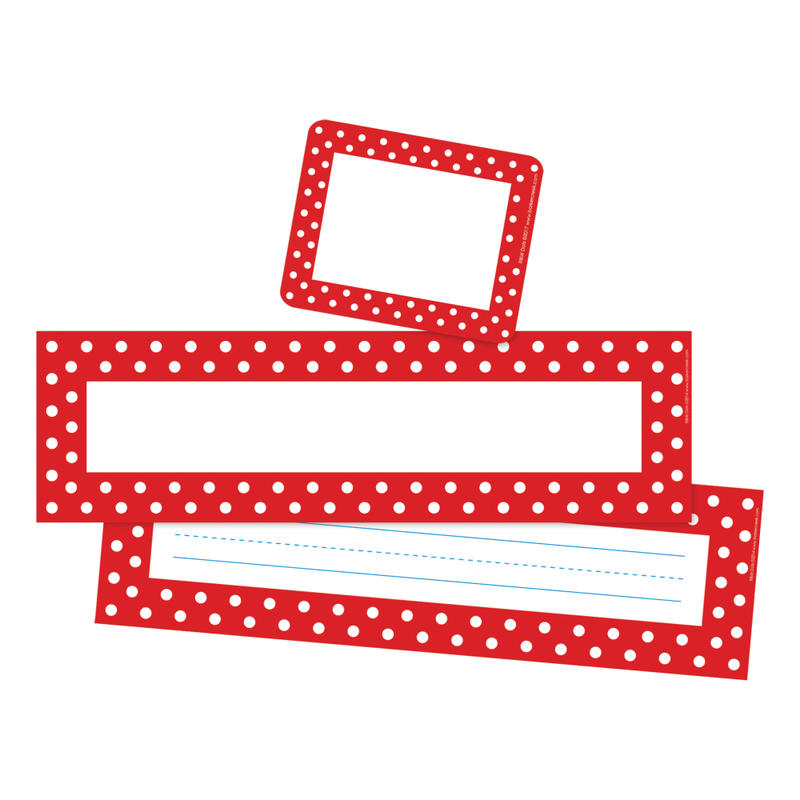Barker Creek Name Tag & Name Plate Set, Red/White Dot MPN:BC3985