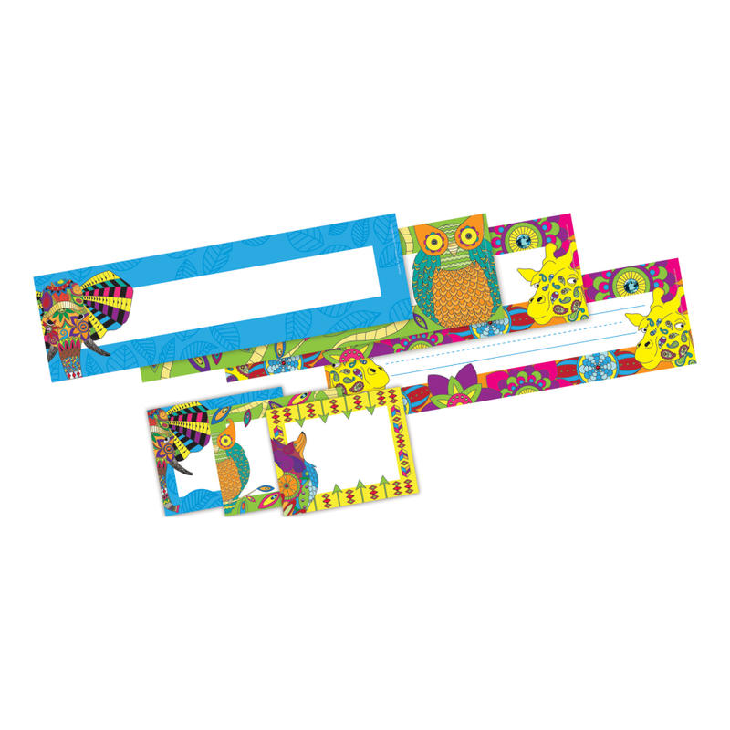 Barker Creek Name Tag & Name Plate Set, Bohemian Animals MPN:BC3993