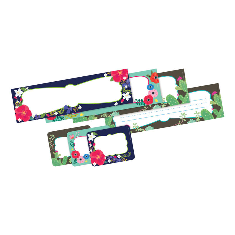 Barker Creek Name Tag & Name Plate Set, Petals & Prickles MPN:BC3995