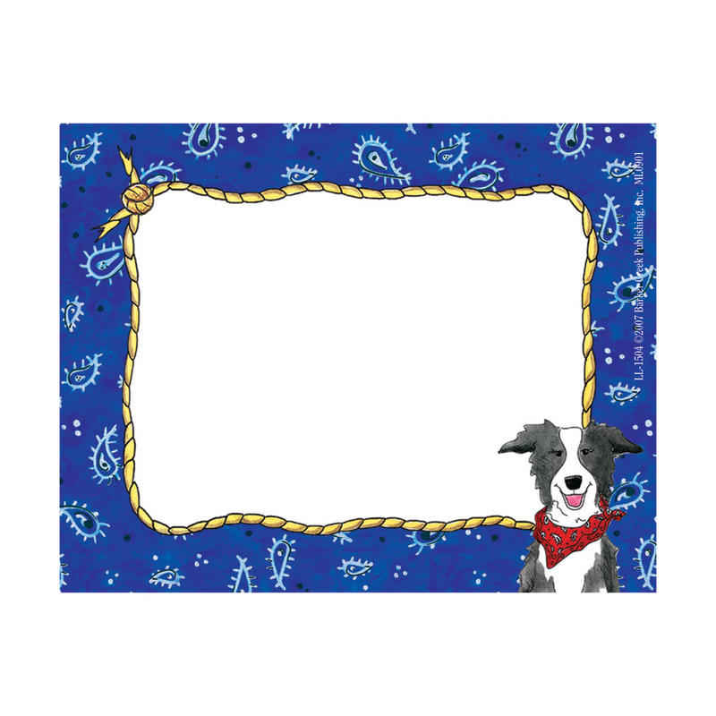 Barker Creek Self-Adhesive Name Badge Labels, 3 1/2in x 2 3/4in, Western, Pack Of 45 MPN:LL1504