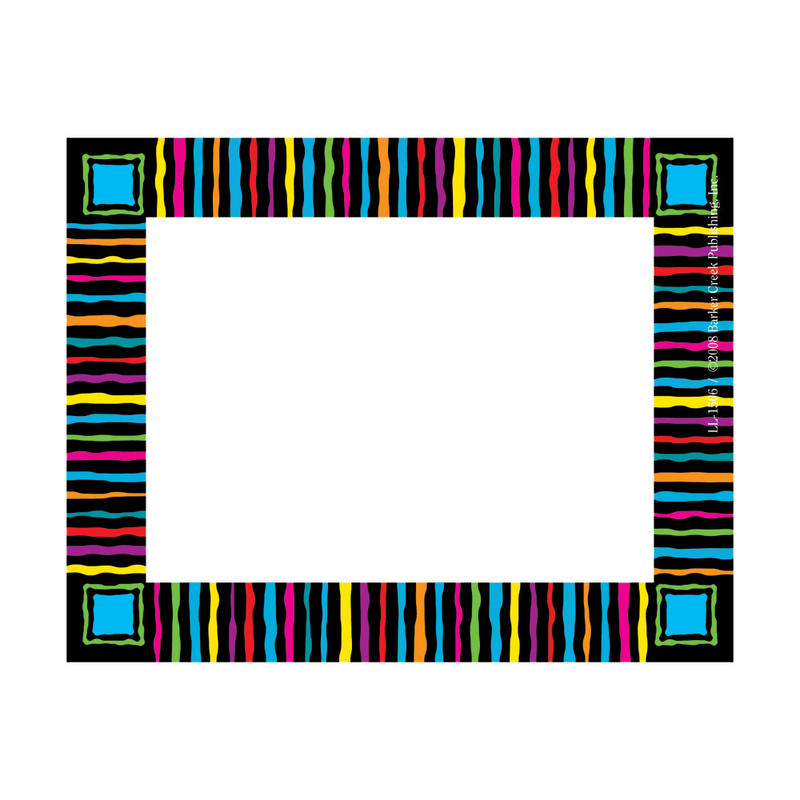 Barker Creek Self-Adhesive Name Badge Labels, 3 1/2in x 2 3/4in, Neon Stripes, Pack Of 45 MPN:LL1506