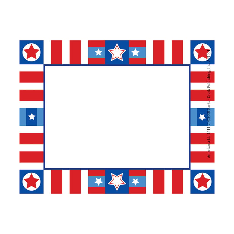 Barker Creek Self-Adhesive Name Badge Labels, 3 1/2in x 2 3/4in, Americana, Pack Of 45 MPN:LL1511