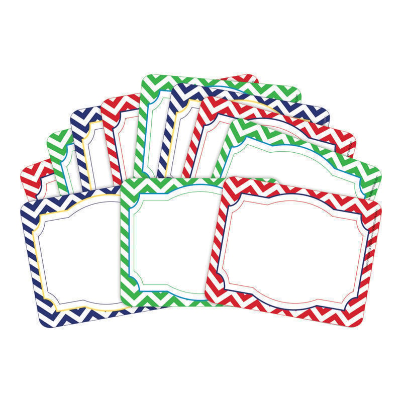 Barker Creek Self-Adhesive Name Badge Labels, 3 1/2in x 2 3/4in, Chevron Nautical, Pack Of 45 MPN:LL1524