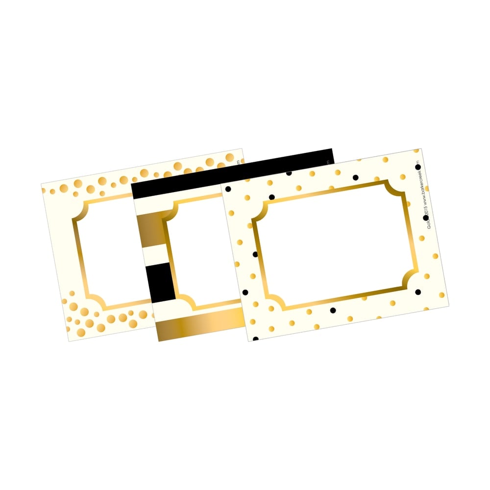 Barker Creek Self-Adhesive Name Badge Labels, 3 1/2in x 2 3/4in, Gold, Pack Of 45 MPN:LL1532