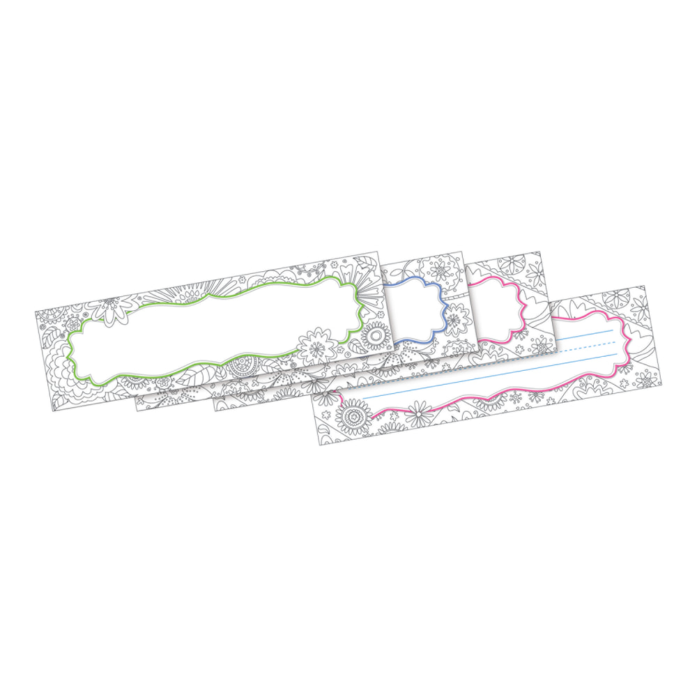 Barker Creek Double-Sided Desk Tags/Bulletin Board Signs, 3 1/2in x 12in, Color Me! In My Garden, Pack Of 36 MPN:BC1441