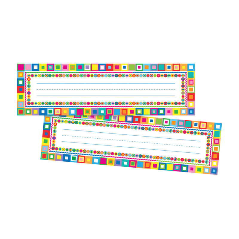 Barker Creek Single-Sided Name Plates, 12in x 3 1/2in, Retro, Pack Of 72 Name Plates MPN:BC3790