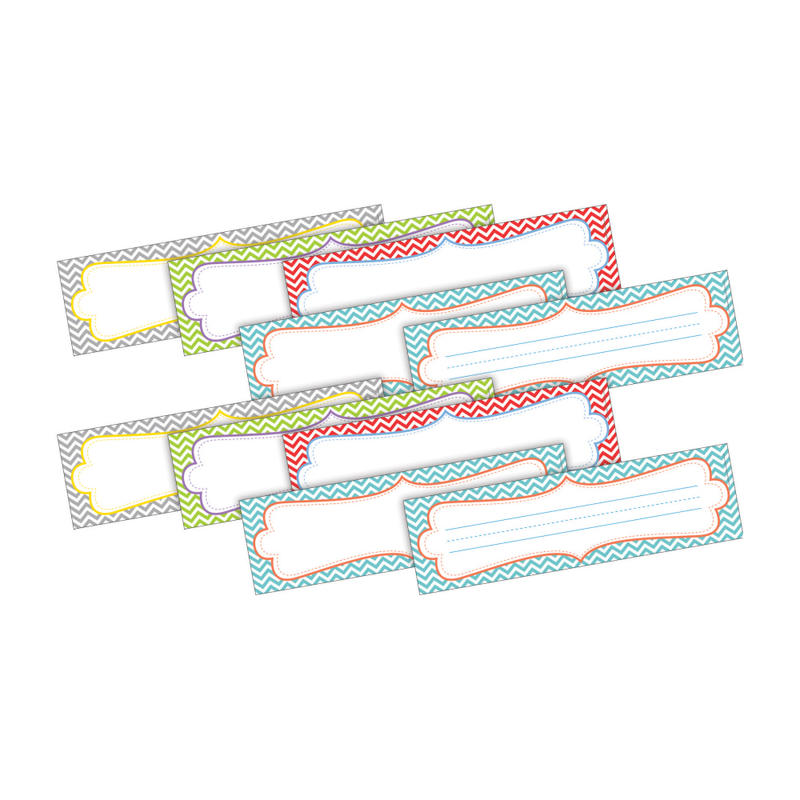 Barker Creek Double-Sided Name Plates, 12in x 3 1/2in, Chevron Beautiful, Pack Of 72 Name Plates MPN:BC3800