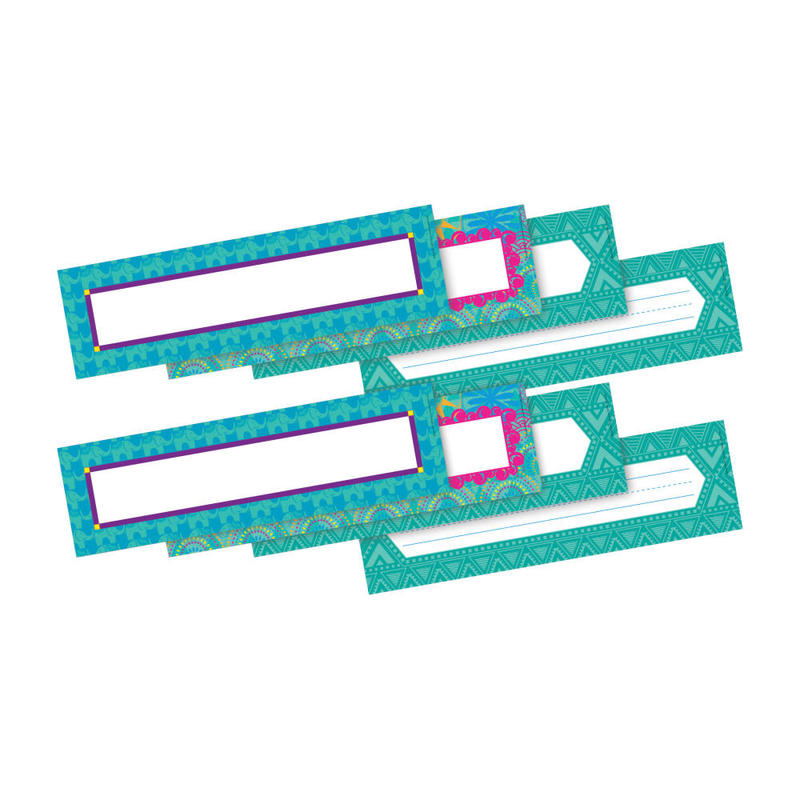 Barker Creek Double-Sided Name Plates, 12in x 3 1/2in, Bohemian, Pack Of 72 Name Plates MPN:BC3808