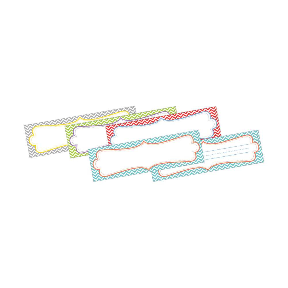 Barker Creek Double-Sided Desk Tags/Bulletin Board Signs, 3 1/2in x 12in, Chevron Beautiful, Pre-K To Grade 6, Pack Of 36 MPN:LL1423