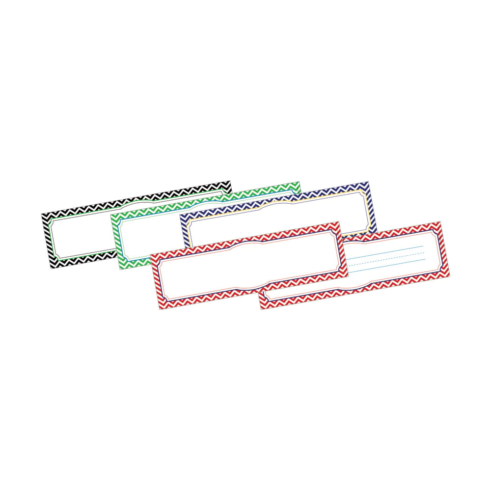 Barker Creek Double-Sided Desk Tags/Bulletin Board Signs, 3 1/2in x 12in, Chevron Nautical, Pre-K To 6th Grade, Pack Of 36 MPN:LL1424