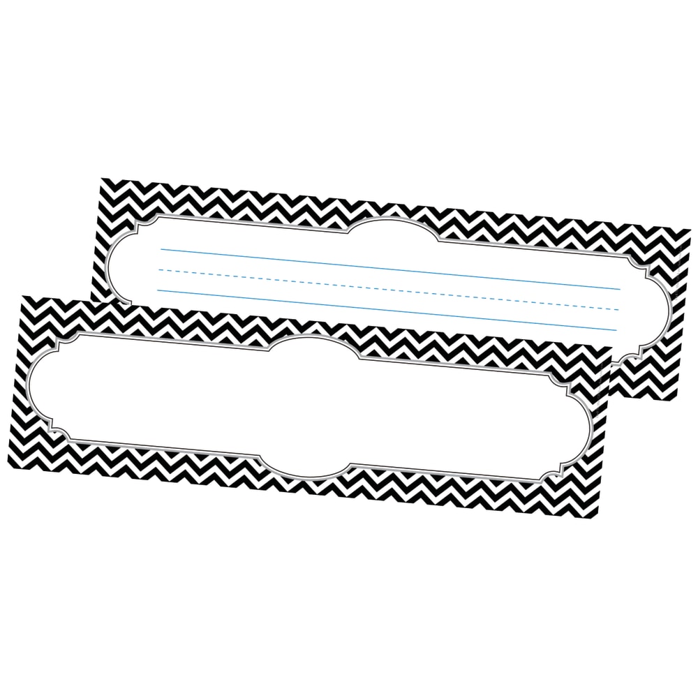 Barker Creek Single-Sided Desk Tags/Bulletin Board Signs, 12in x 3 1/2in, Black Tie, Pre-K To Grade 6, Pack Of 36 MPN:LL1425