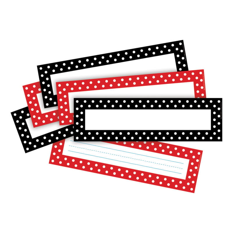 Barker Creek Bulletin Board Signs/Name Plates, 12in x 3 1/2in, Dots, Pack Of 72 MPN:LL1426