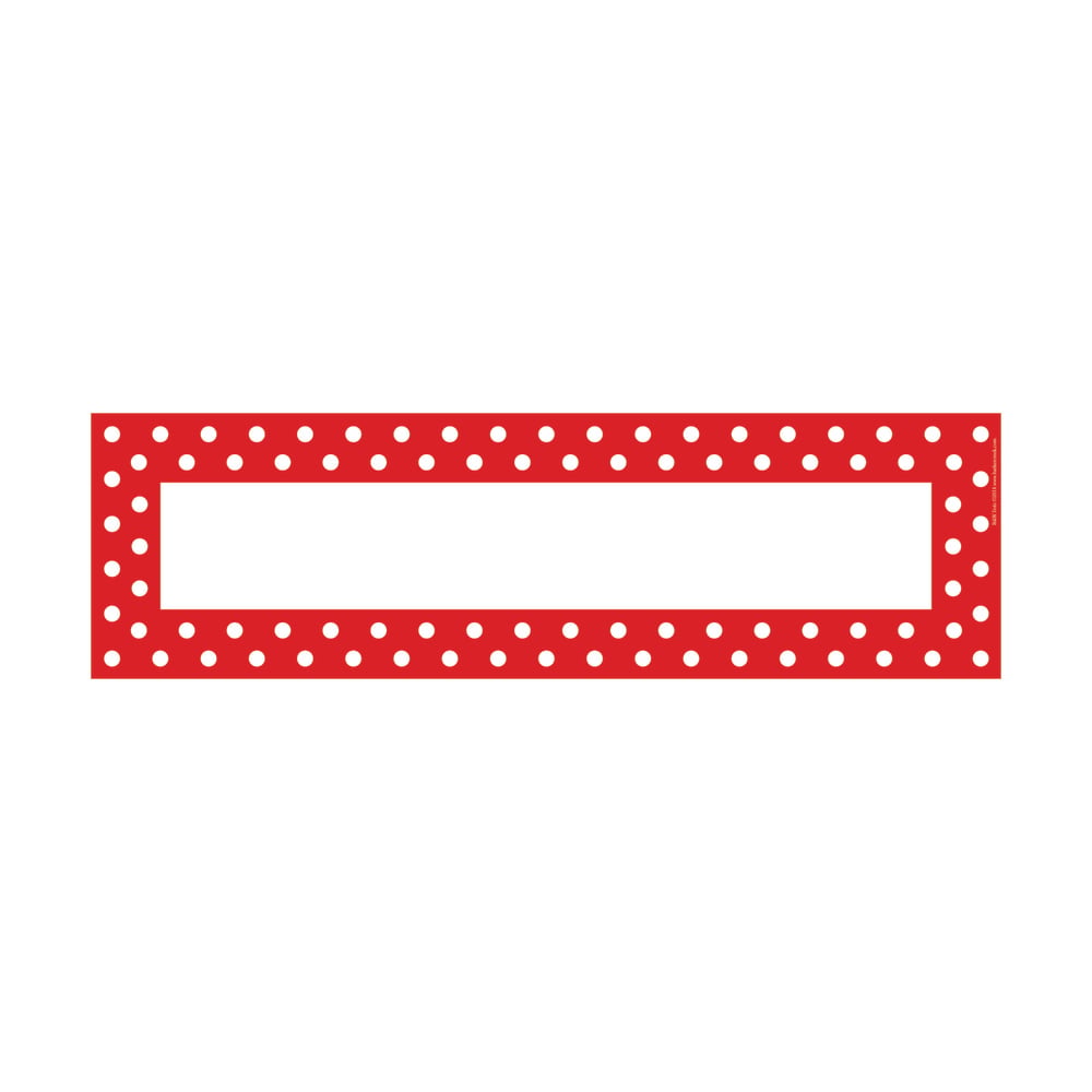 Barker Creek Double-Sided Desk Tags/Bulletin Board Signs, 3 1/2in x 12in, Red-And-White Dot, Pre-K To 6th Grade, Pack Of 36 MPN:LL1427