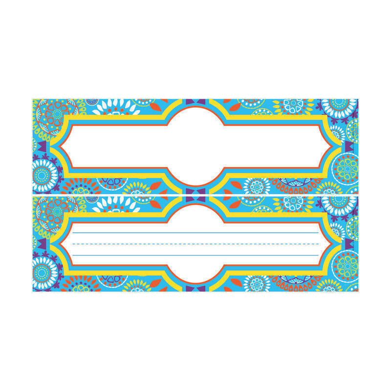 Barker Creek Double-Sided Desk Tags/Bulletin Board Signs, 3 1/2in x 12in, Moroccan, Pre-K To 6th Grade, Pack Of 36 MPN:LL1430