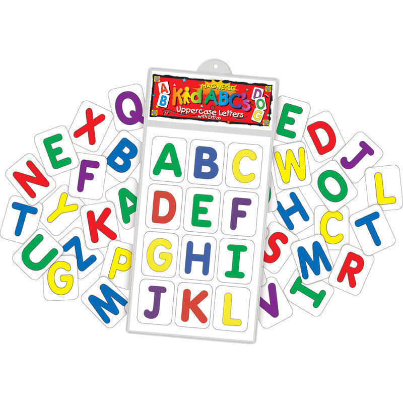Barker Creek Magnets, Magnetic KidABCs, Uppercase Letters, Grades Pre-K-2, Pack Of 38 MPN:LM1120