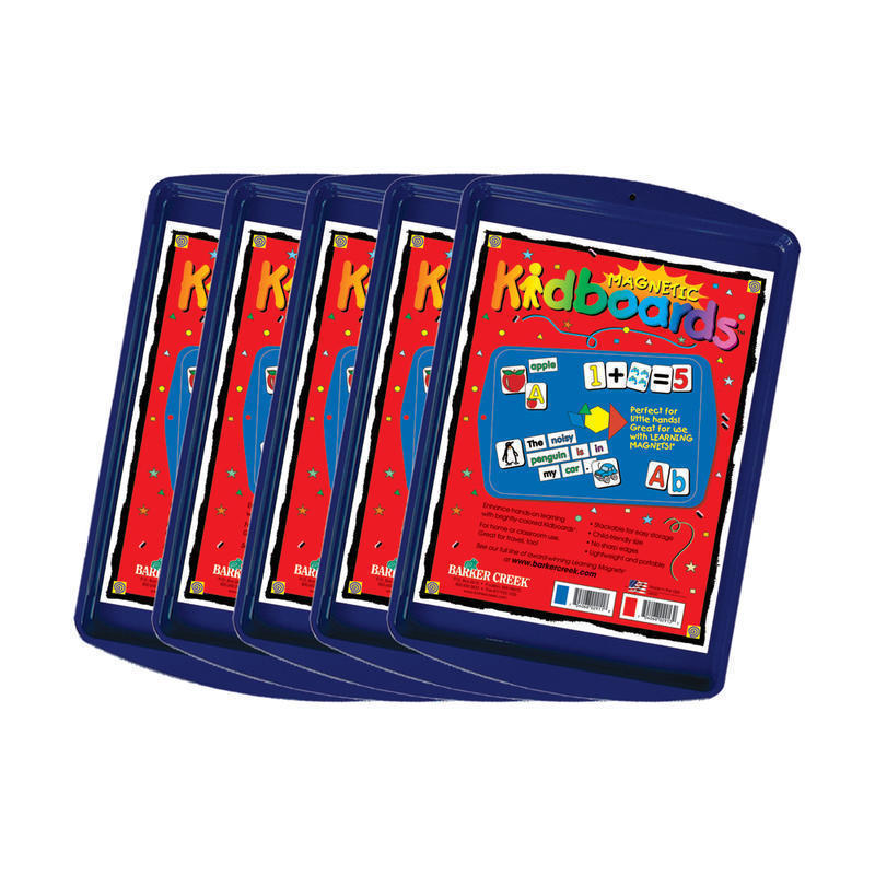 Barker Creek Magnets, Learning Magnets, Kidboard, 9inH x 13inW, Grades Pre-K-6, Blue, Pack of 5 MPN:LM291105